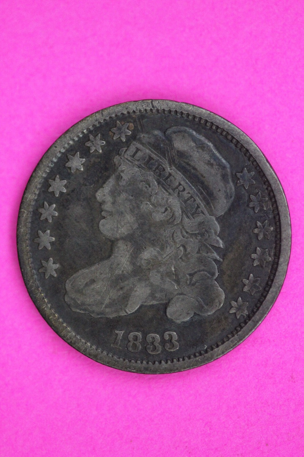 1833 Bust Capped Dime Lady Liberty Silver Coin Guaranteed Authentic Genuine 1419