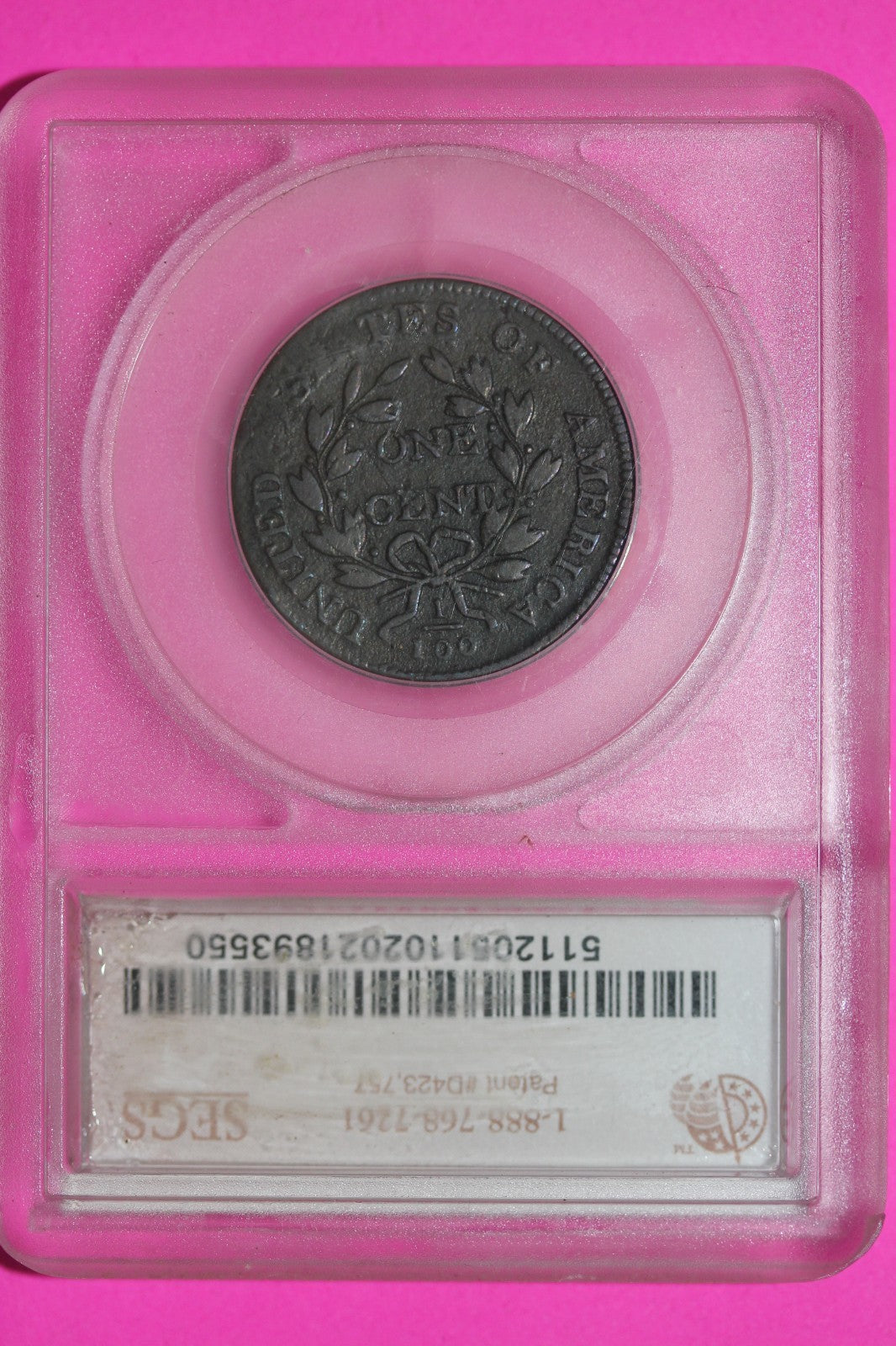 1807 Large Cent S-207 Draped Bust Large Cent Guaranteed Authentic Coin Slab 1365