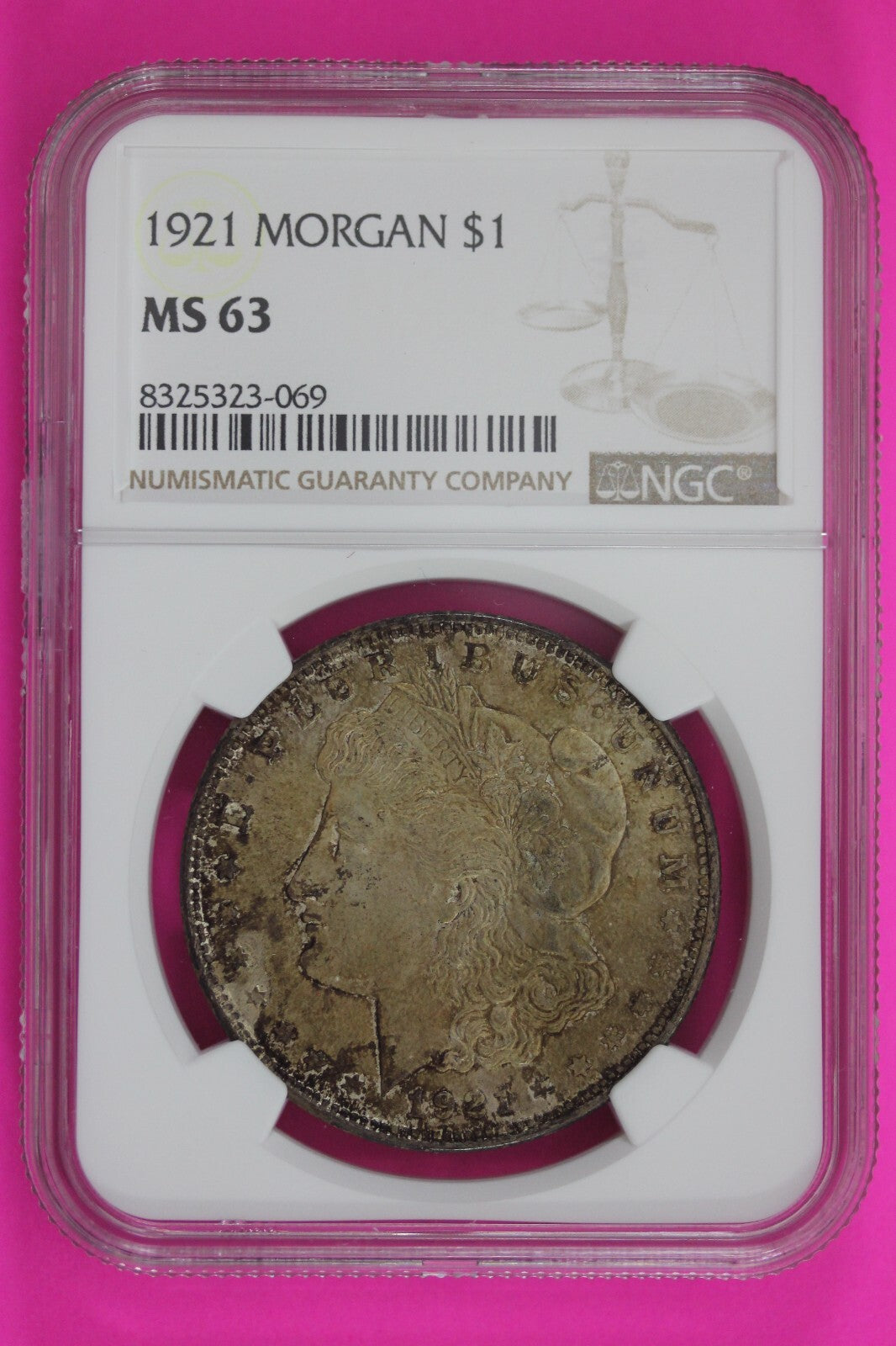 1921 P MS 63 Liberty Morgan Silver Dollar NGC Certified Graded Slab 227