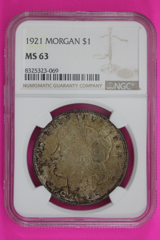 1921 P MS 63 Liberty Morgan Silver Dollar NGC Certified Graded Slab 227