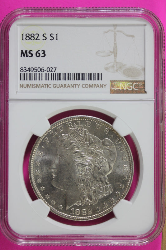 1882 S MS 63 Liberty Morgan Silver Dollar NGC Certified Graded Authentic 681