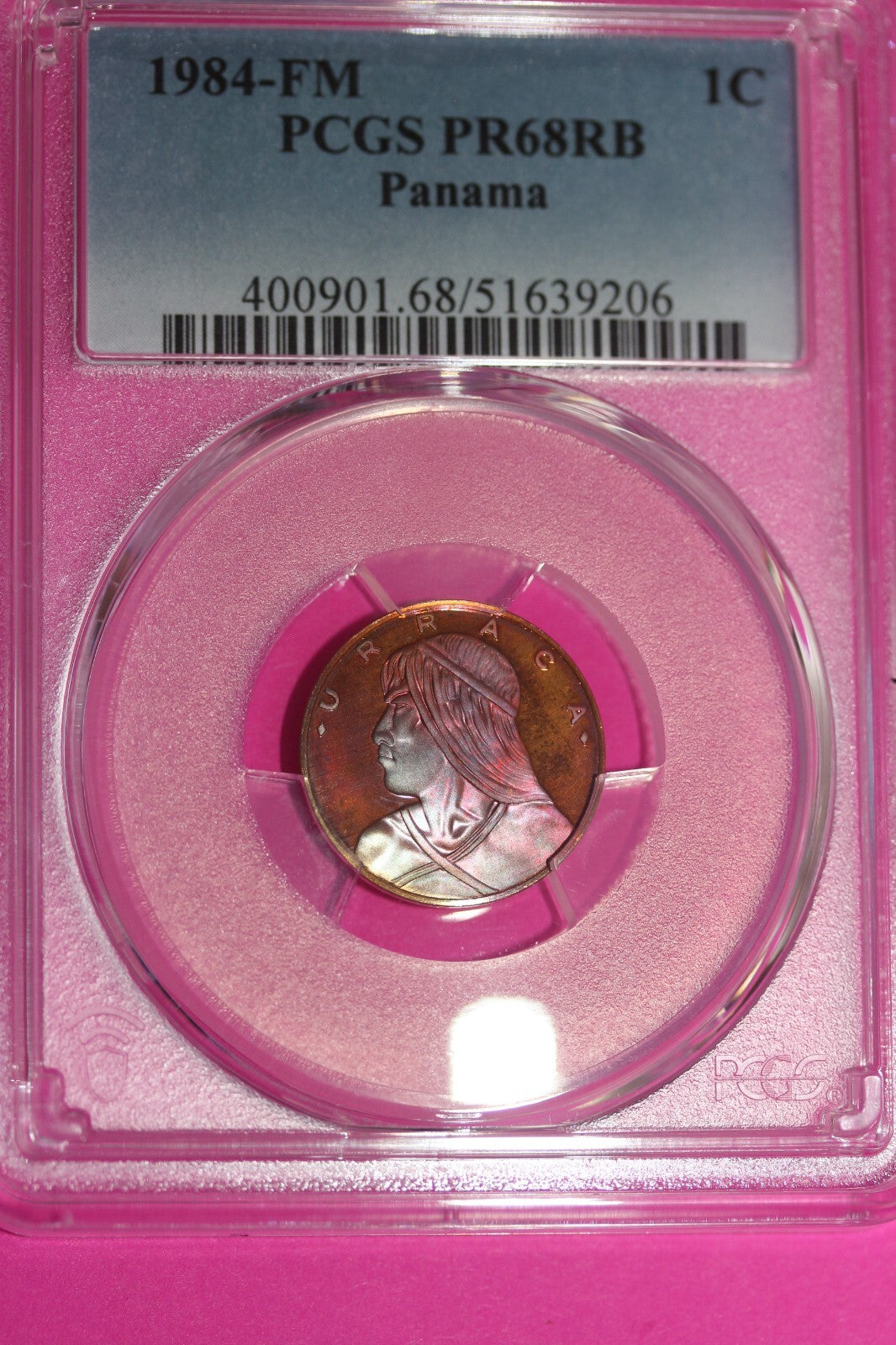 Pop 1 None Higher 1984 FM PR 68 RB Panama 1 Centesimo Toned PCGS  Certified 140