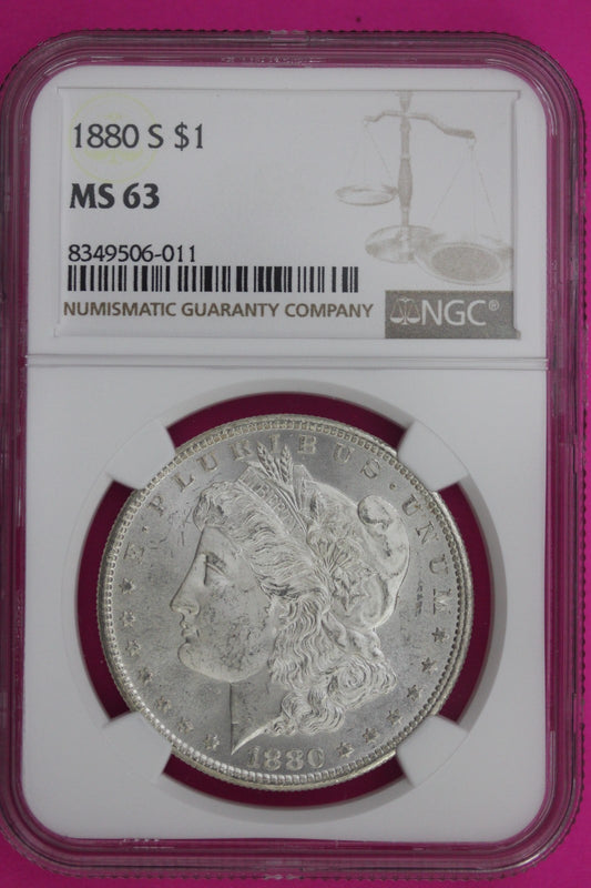 1880 S MS 63 Liberty Morgan Silver Dollar NGC Certified Graded Authentic 1020