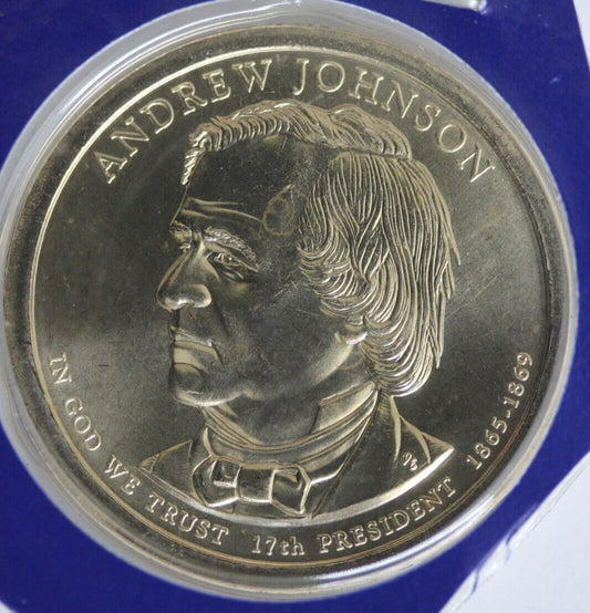 Gem BU 2011 P Andrew Johnson Presidential Dollar Mint Cello Exact Coin TOM 71