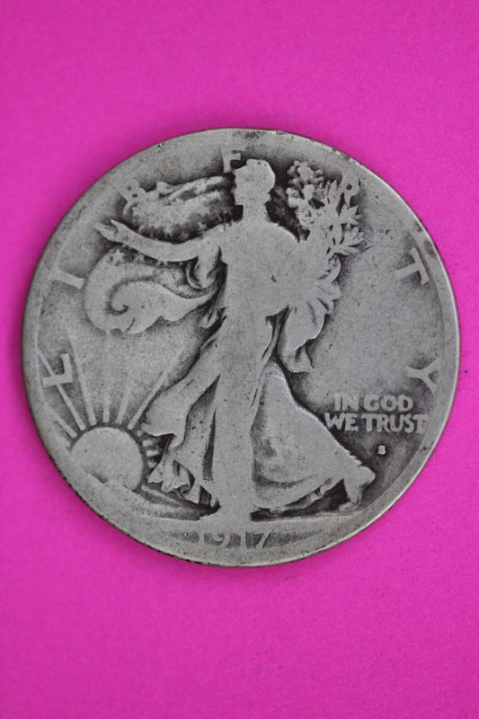 1917 Obverse S Walking Liberty Silver Half Dollar Guaranteed Authentic Coin 1510