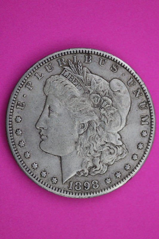 High Grade 1898 S Morgan Lady Liberty Rare Date Silver Dollar Authentic 0195N