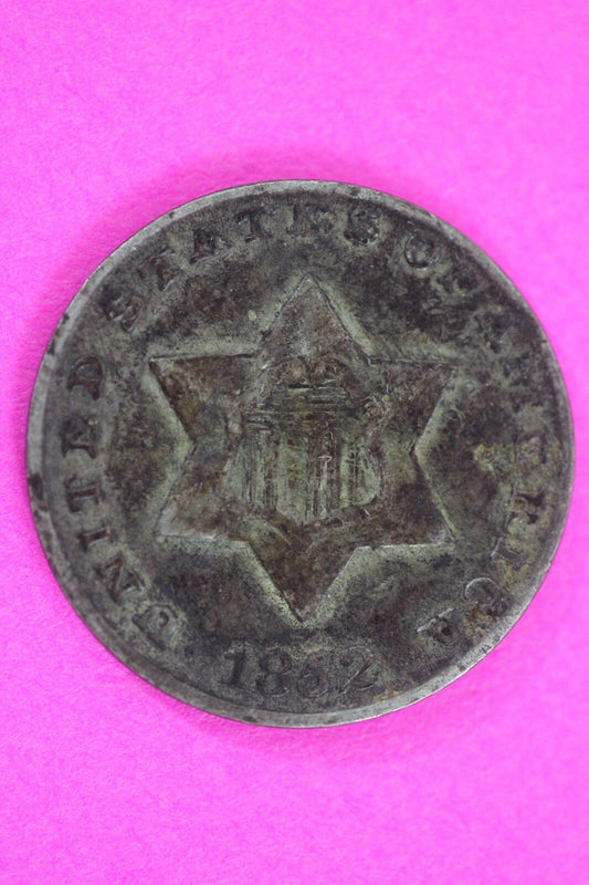 1852 Trime 3 Three Cent Silver Dime Exact Coin Shown In Pics Semi Key Date 120