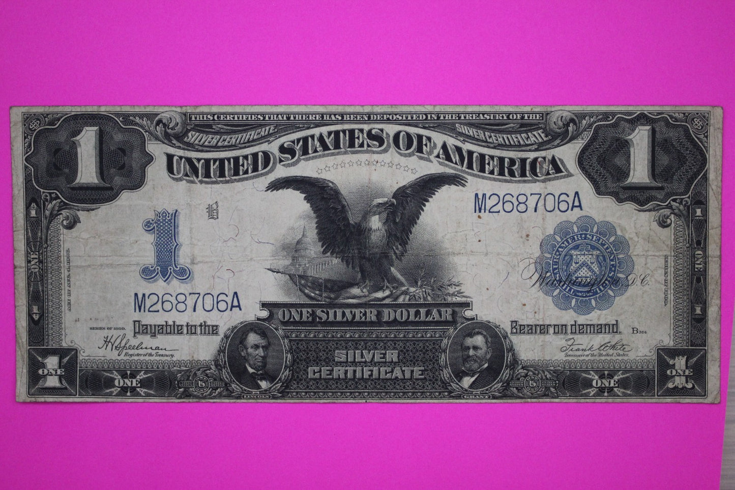 1899 $1 One Dollar Black Eagle Silver Certificate FR 236 Guaranteed Authentic 14