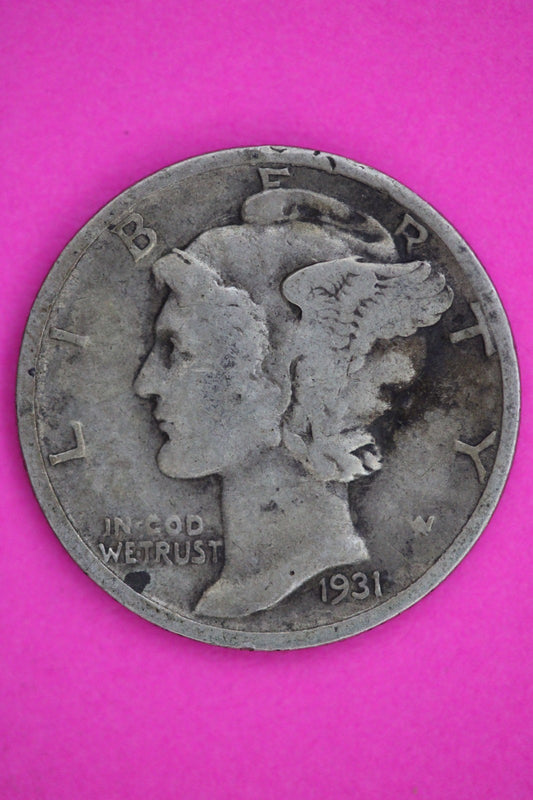 1931 D Mercury Liberty Dime Silver Coin Guaranteed Genuine American Seller 2566
