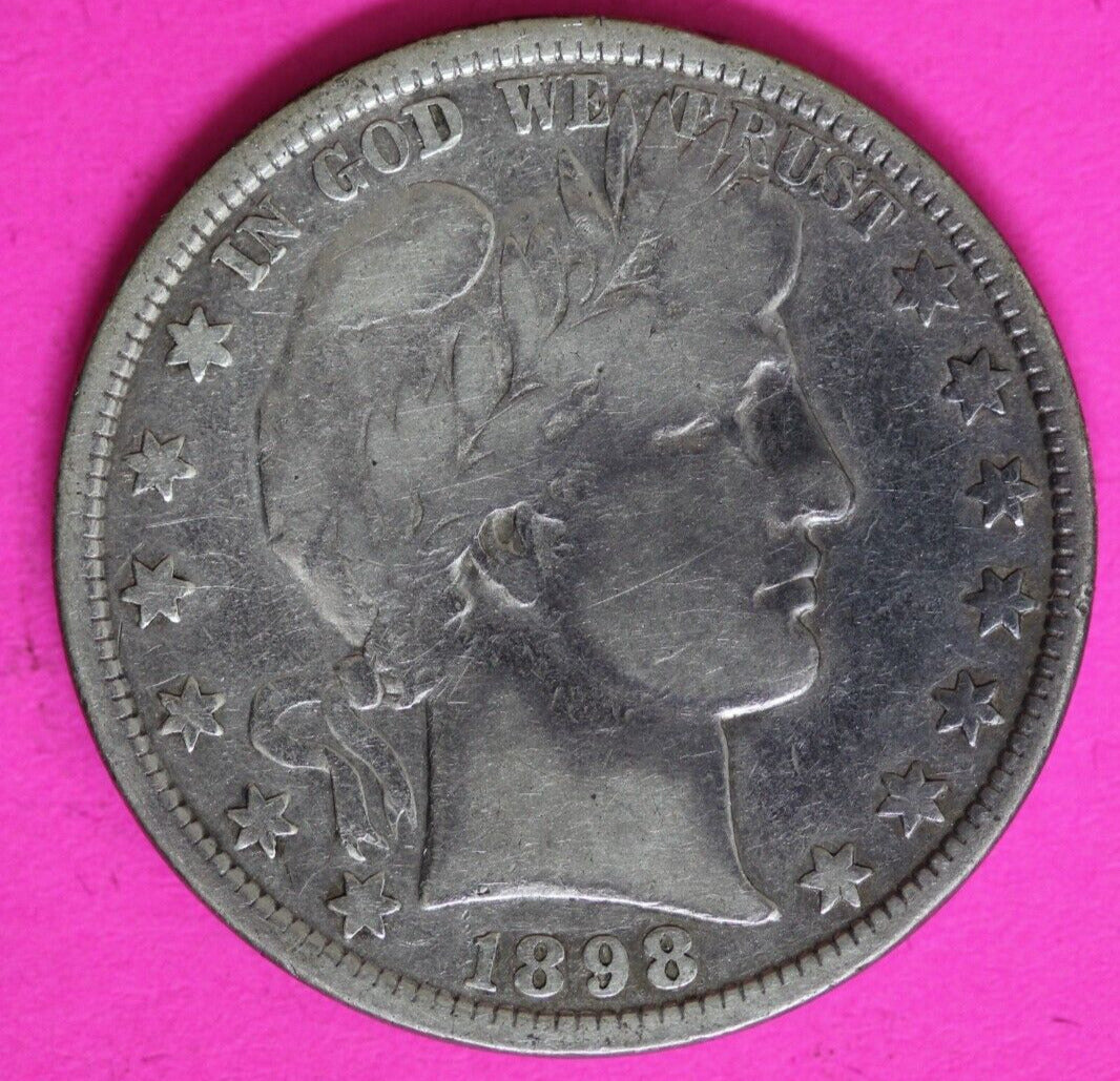 1898 P Barber Liberty Half Dollar Scarce Semi Key Date Coin Philadelphia 110