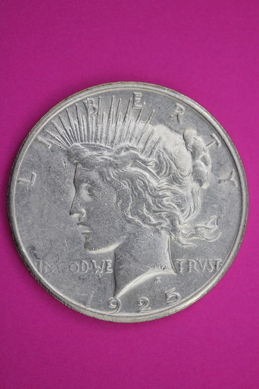 High Grade 1925 S Liberty Peace Silver Dollar San Francisco Mint Nice Luster 202