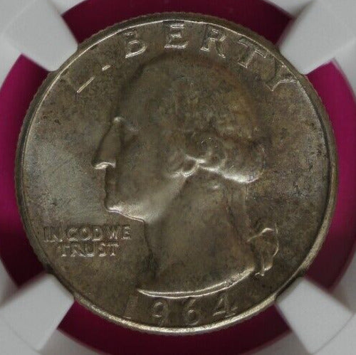 Toned 1964 P MS 66  George Washington Quarter NGC Graded Certified Slab 1560