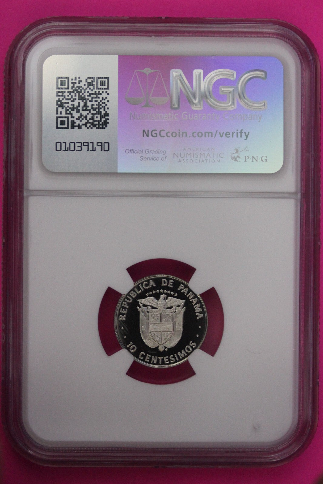 1981 Panama PF 69 Ultra Cameo Proof 10 Centesimos NGC Certified Graded Slab 938