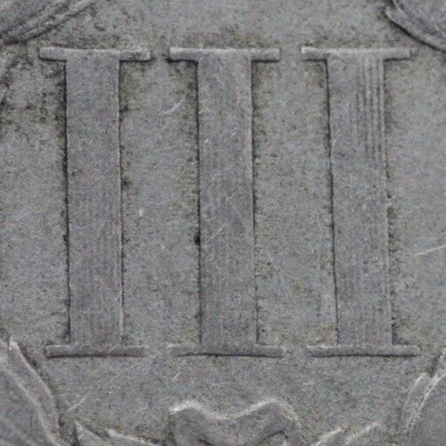 1867 Three 3 Cent Nickel Scarce Semi Key Date Type Coin Philadelphia Mint 177