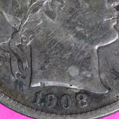 High Grade 1908 D Barber Liberty Dime Semi Key Date Silver Coin Denver Mint 85