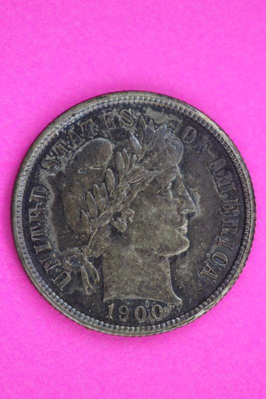 High Grade 1900 P Barber Liberty Dime Silver Coin Guaranteed Authentic Real 1085