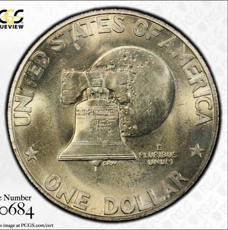 Toned 1976 S MS 67 Silver Eisenhower Ike Dollar PCGS Graded Certified Slab 452
