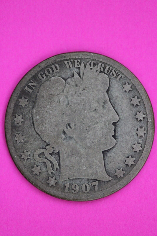 1907 D Barber Liberty Half Dollar Silver Coin You Get The Coin In Pics TOM 20