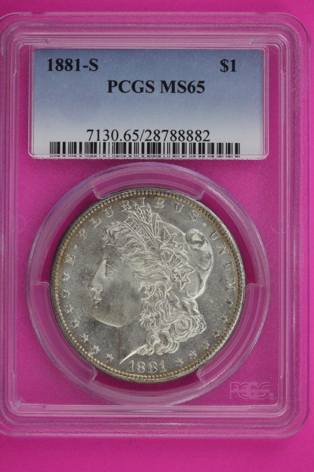 1881 S MS 65 Liberty Morgan Silver Dollar PCGS Certified Graded Authentic 1147