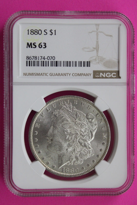 1880 S MS 63 Liberty Morgan Silver Dollar NGC Certified Graded Authentic 771