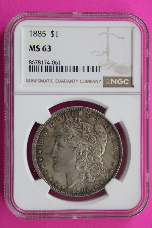 1885 P MS 63 Liberty Morgan Silver Dollar NGC Certified Graded Authentic 793