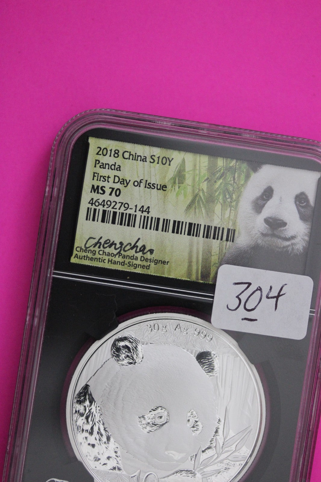 2018 China Silver Panda MS 70 Designer Signature NGC Certified Authentic 304