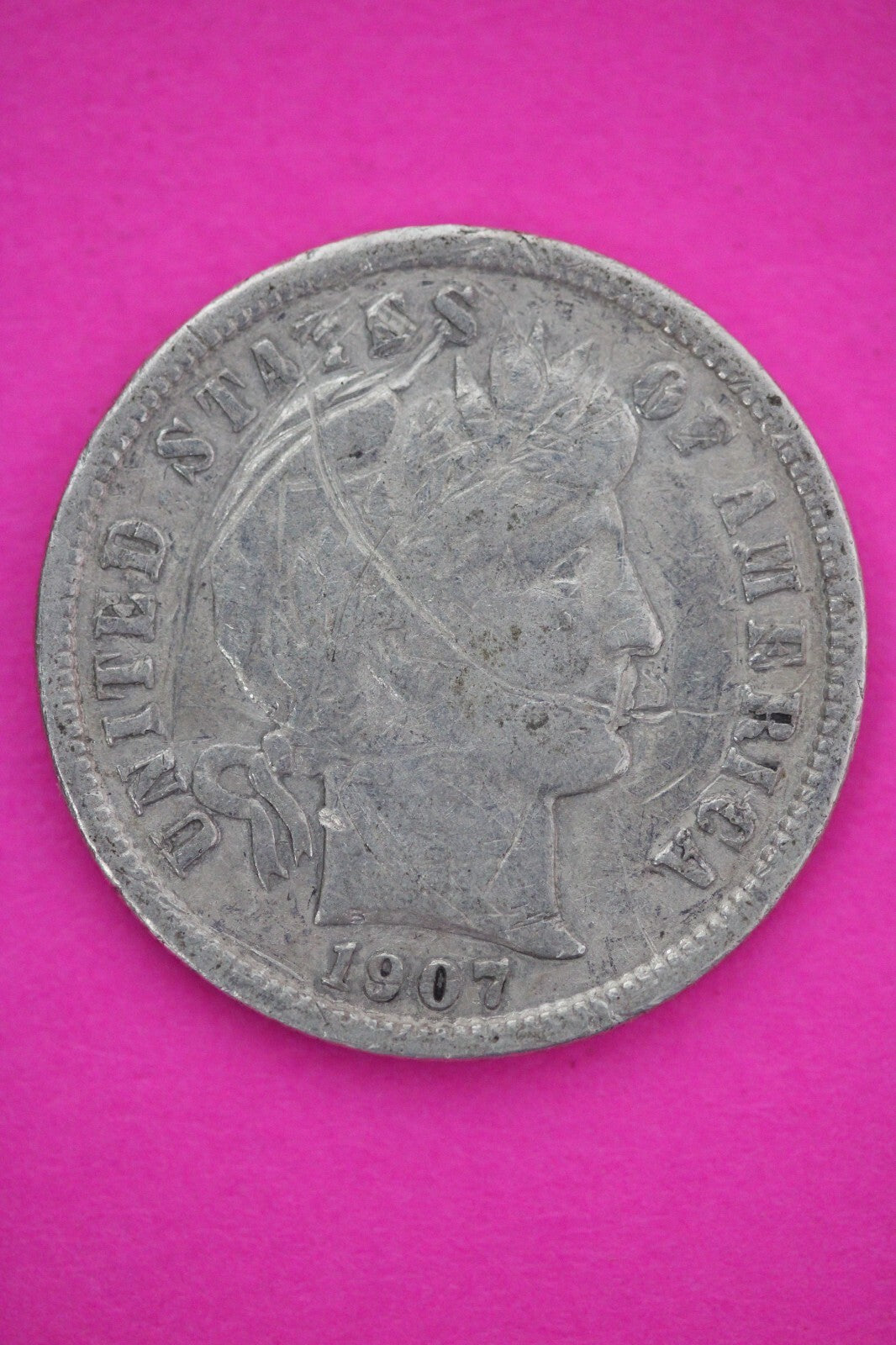 1907 S Barber Liberty Dime Scarce Semi Key Date Silver Coin San Francisco 43