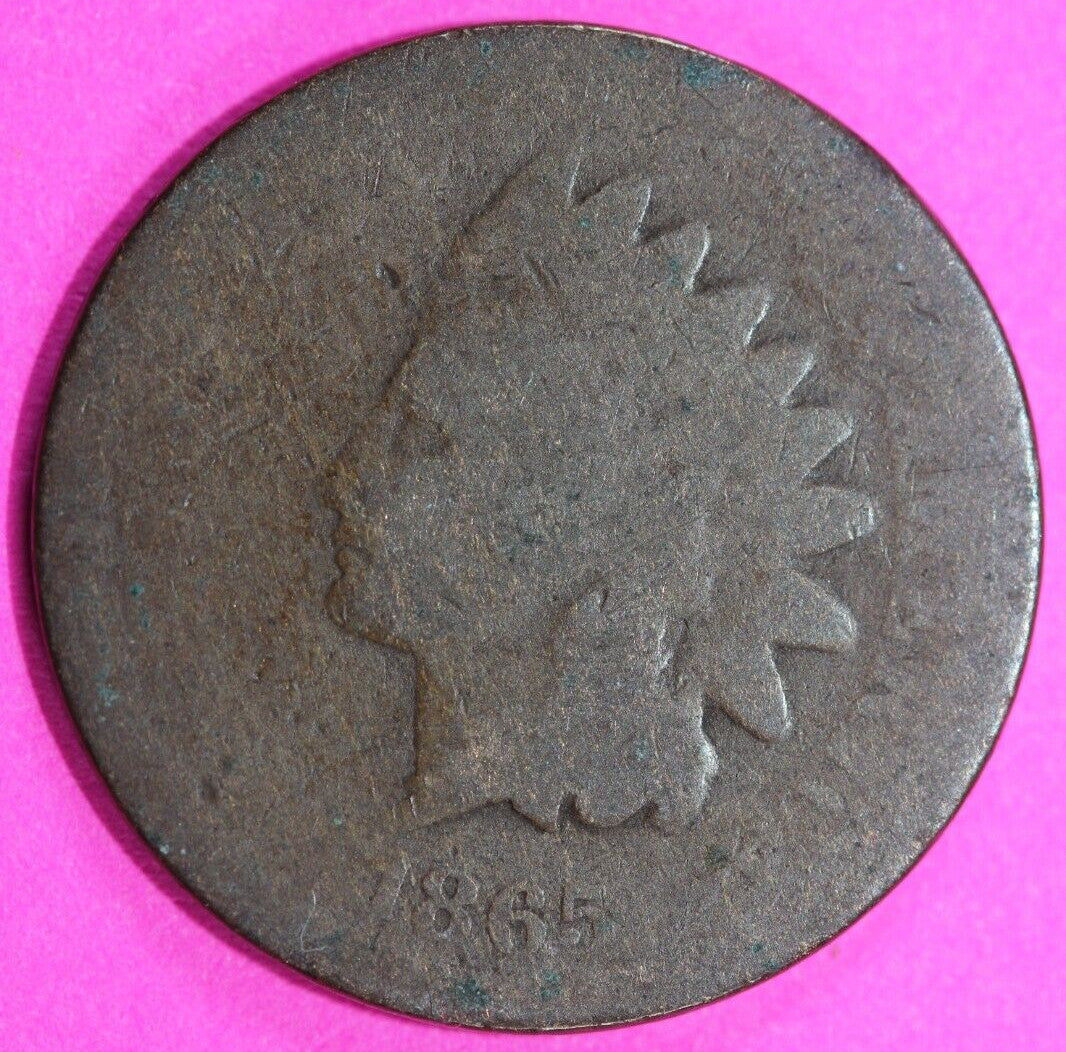 1865 Indian Head Cent Penny Scarce Early Type Coin Exact Coin Pictured 144