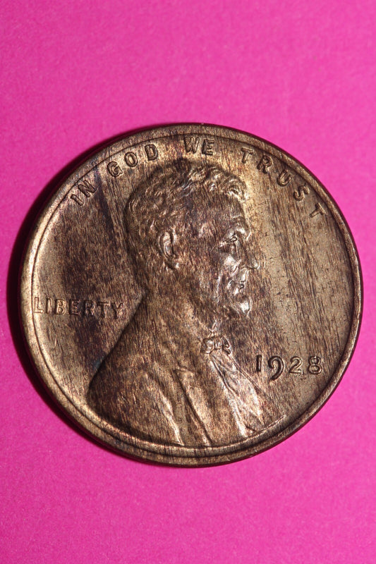 High Grade 1928-P RB  Abraham  Lincoln Wheat Cent Guaranteed Authentic Coin 1077