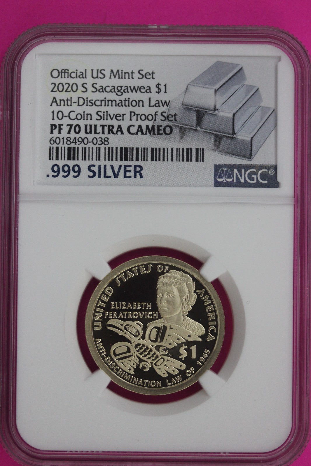 2020 S PF 70 Sacagawea Dollar Native American NGC Certified Authentic Slab 08