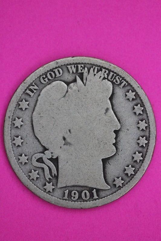 1901 P Barber Liberty Half Dollar Silver Coin You Get The Coin In Pics TOM 02