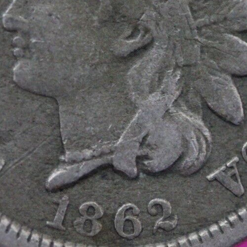 1862 Copper Nickel Indian Head Cent Penny Early Type Coin Exact Coin Pictured 60