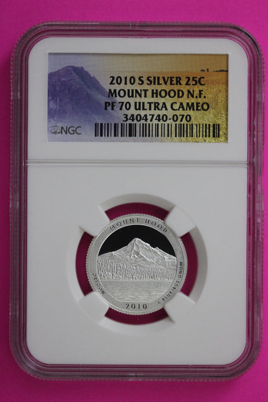 2010 S PF 70 Silver Quarter Mount Hood Park ATB NGC Graded Certified Slab 368