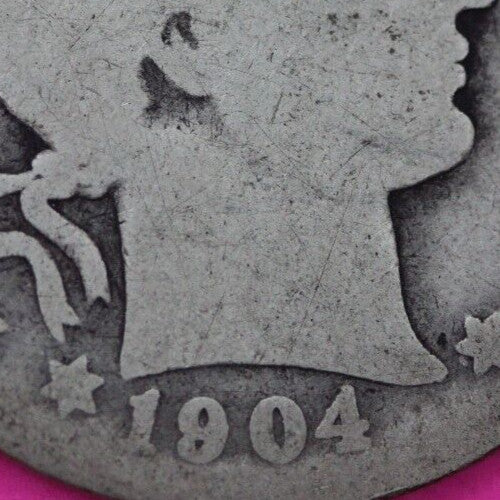 1904 O Barber Liberty Silver Quarter Scarce Semi Key Date New Orleans Mint 26