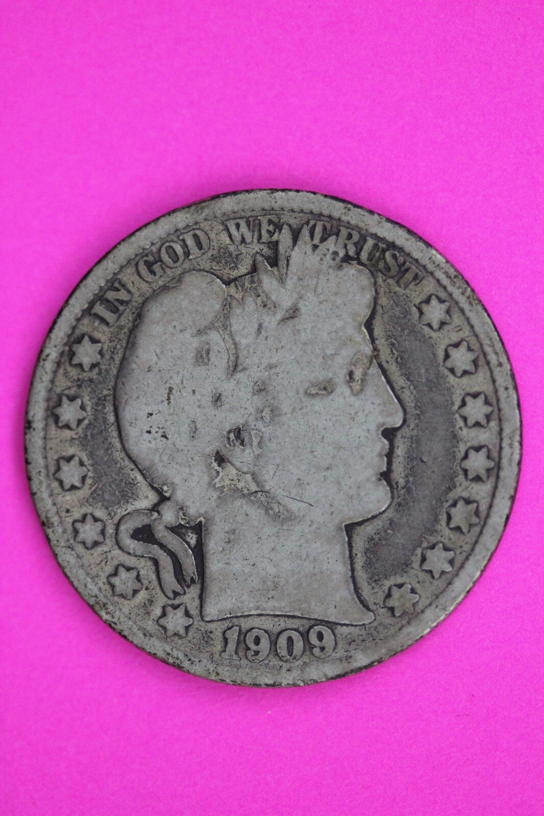 1909 S Barber Liberty Half Dollar Silver Coin Guaranteed Authentic Genuine 1492