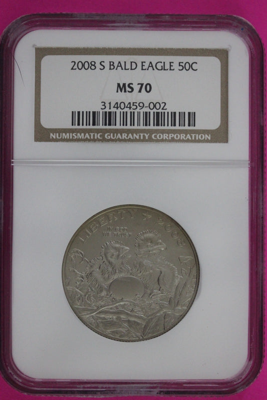 2008 S MS 70 Bald Eagle Commemorative Half Dollar NGC Certified Authentic 57
