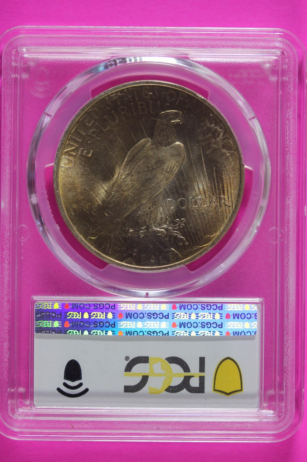 Toned 1922 P MS 64 Peace Silver Dollar PCGS Graded Certified Authentic Slab 928