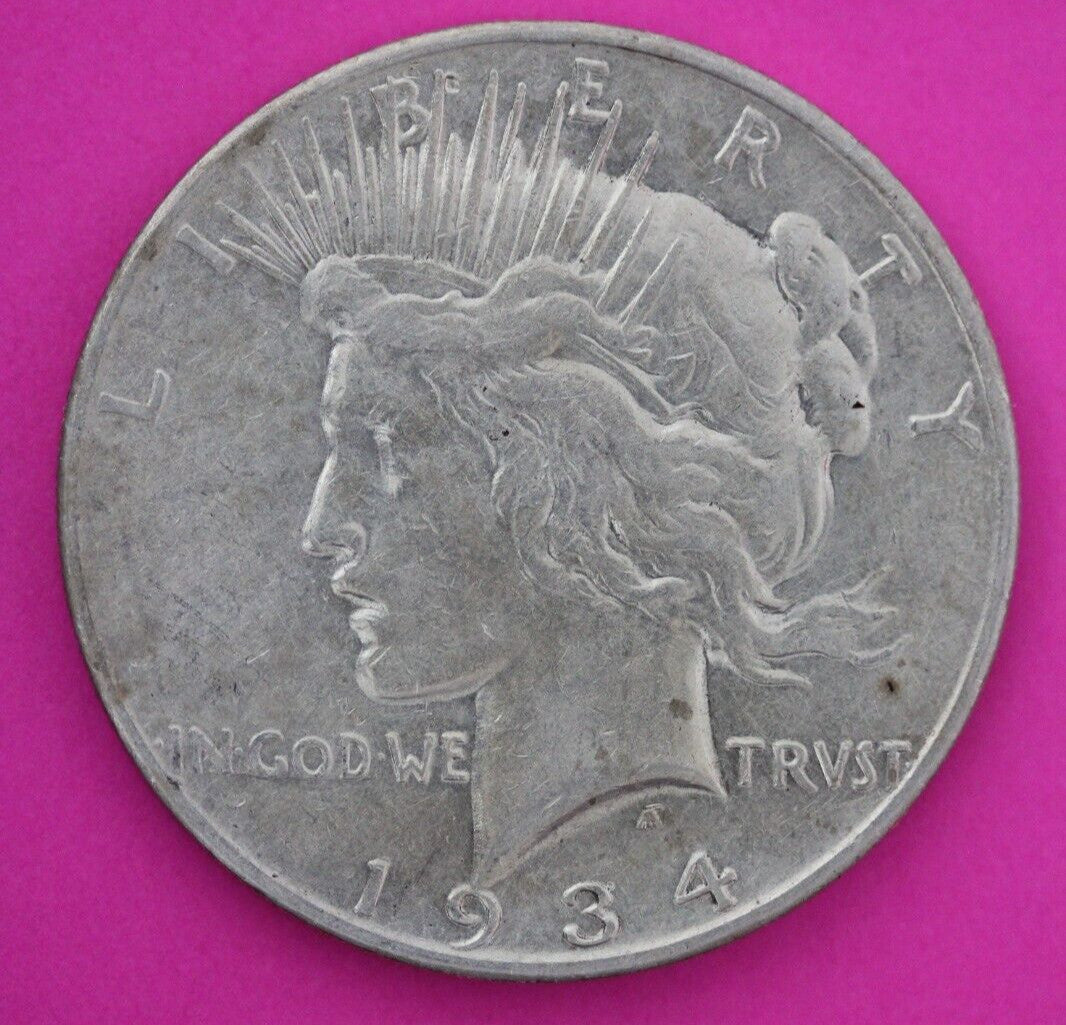1934 S Liberty Peace Silver Dollar Scarce Semi Key Date Coin San Francisco 66