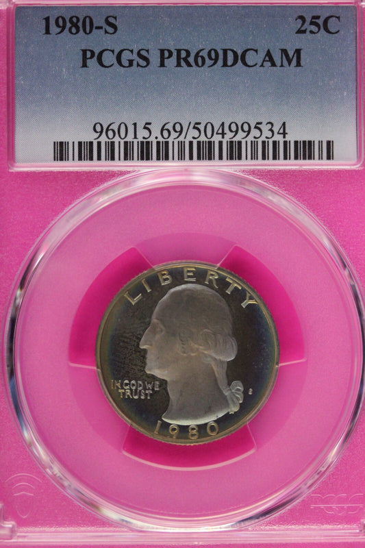 Toned 1980 S PR 69 DCAM Washington Quarter PCGS Graded Certified Slab 88