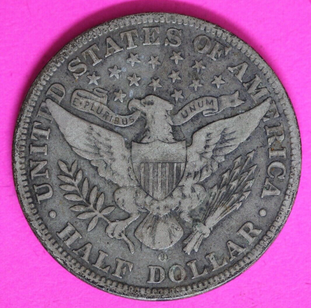 1908 O Barber Liberty Half Dollar Scarce Semi Key Date Coin New Orleans Mint 111
