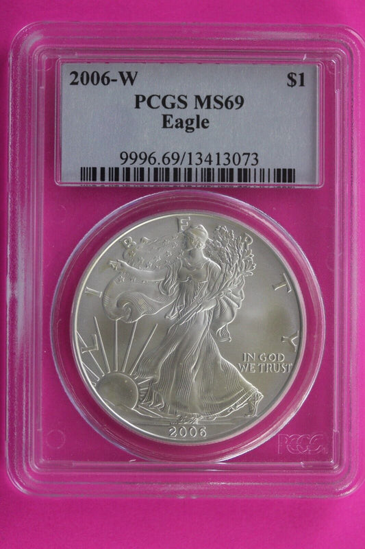 2006 W MS 69 Silver American Eagle  PCGS Certified Certified Graded Slab 166