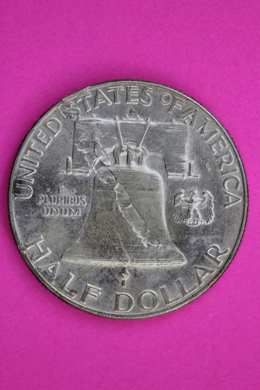 Mint Error 1963 D Big Lamination Error Ben Franklin Half Dollar Silver Coin 1791