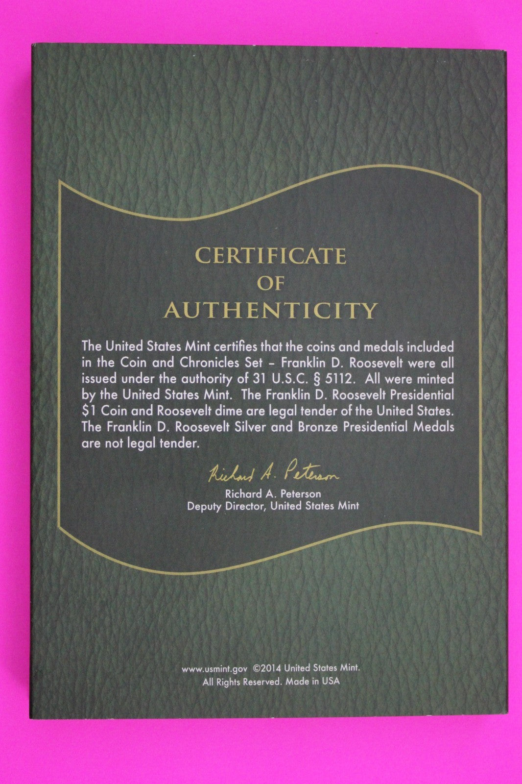 Gem 2014 Franklin Roosevelt Coins & Chronicles Set 1 OZ Silver Box & COA 7067