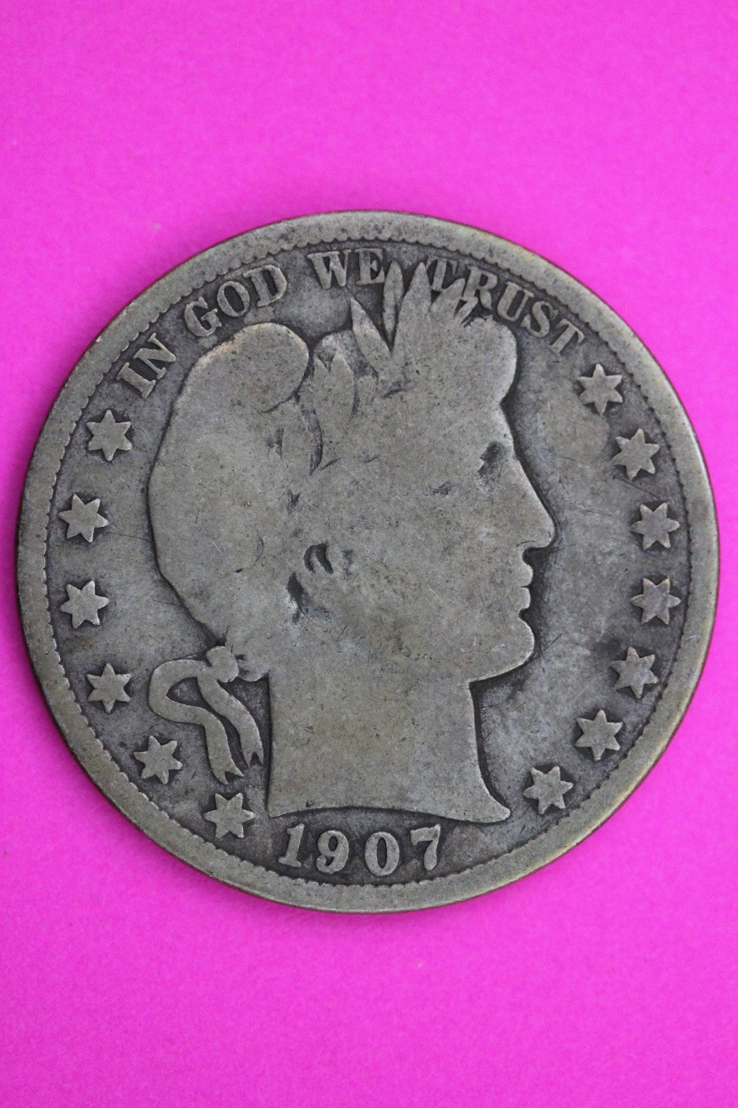 1907 S Barber Liberty Silver Half Dollar Guaranteed Authentic Genuine Coin 2342