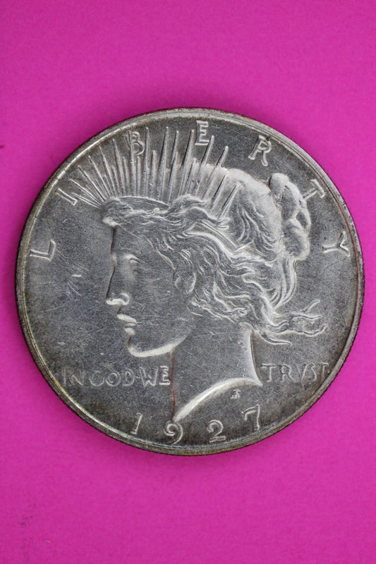1927 D Peace Lady Liberty Semi Key Date Silver Dollar Guaranteed Authentic 1781