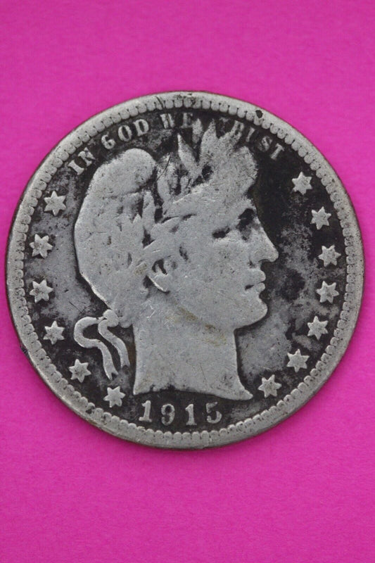 1915 S Barber Liberty Silver Quarter Scarce Semi Key Date San Francisco Mint 43