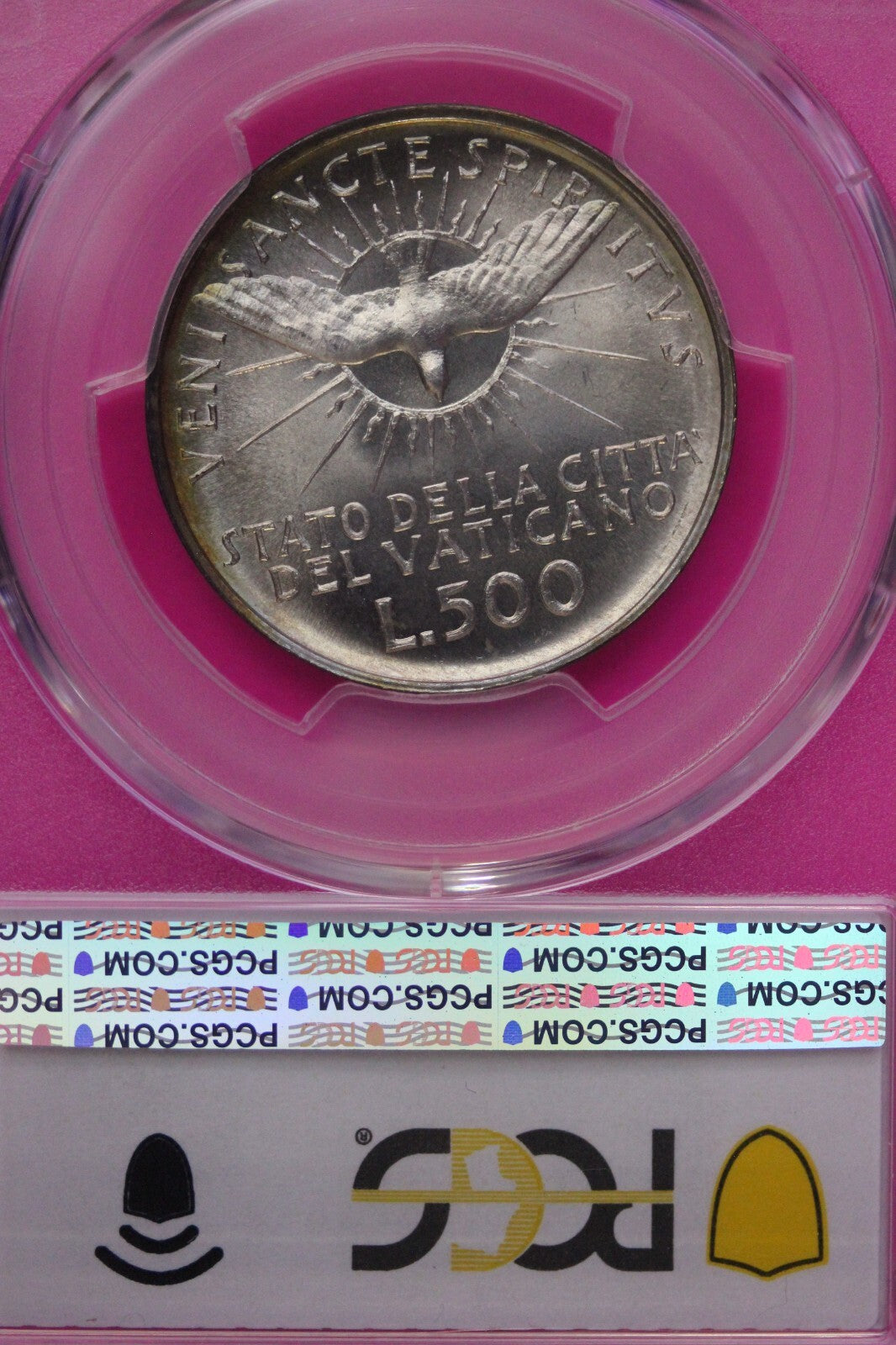 Golden Toned 1963 MS 66 Vatican City Sede Vacante 500 Lire PCGS Certified 723