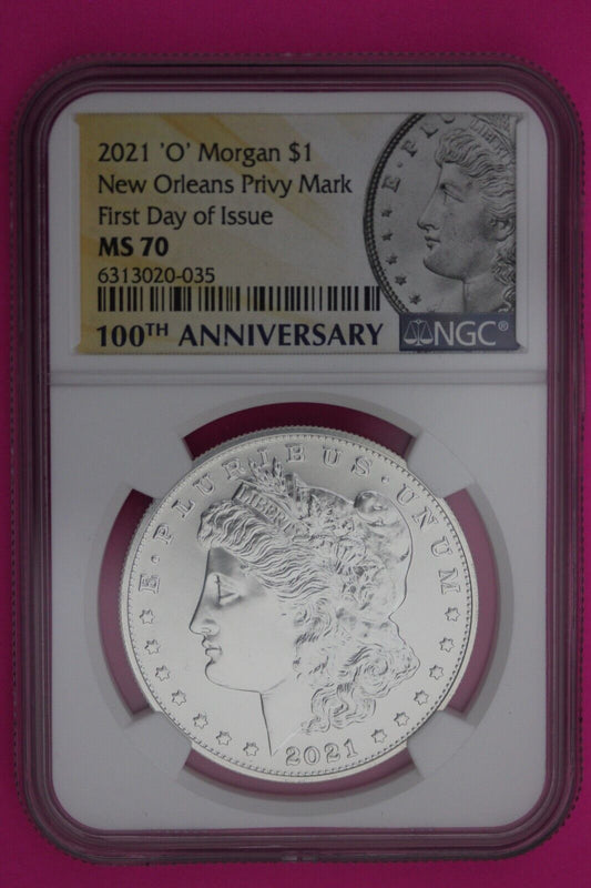 Rare 2021 O MS 70 New Orleans Privy Mark Morgan Silver Dollar NGC 1rst Day 634