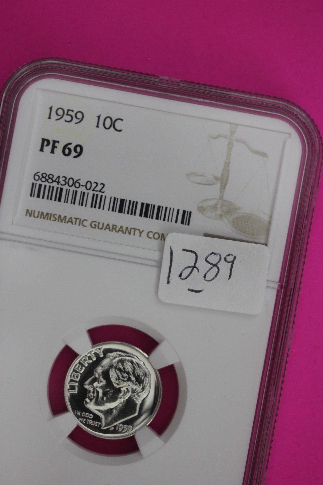 1959 PF 69 Roosevelt Silver Dime NGC Certified Graded Authentic & Genuine 1289