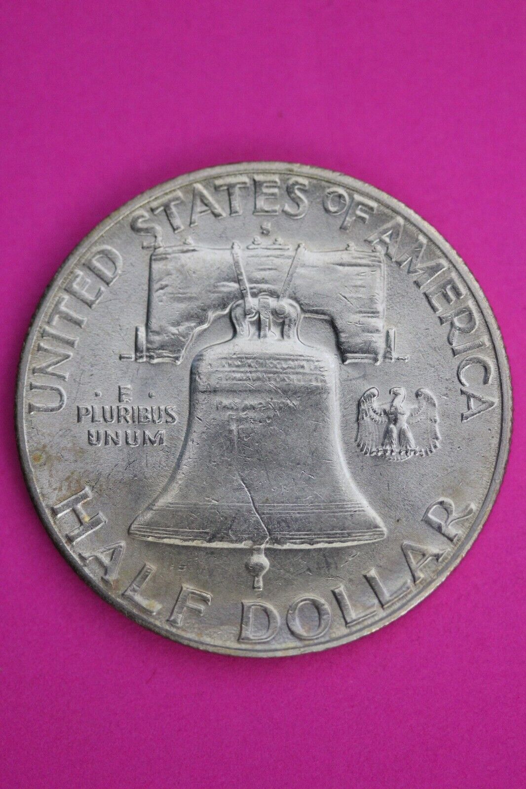 High Grade Toned 1949 S Ben Franklin Silver Half Dollar Exact Coin Shown 08